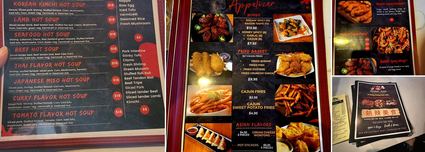 Rockin’ Crab & Boiling Pot Menu