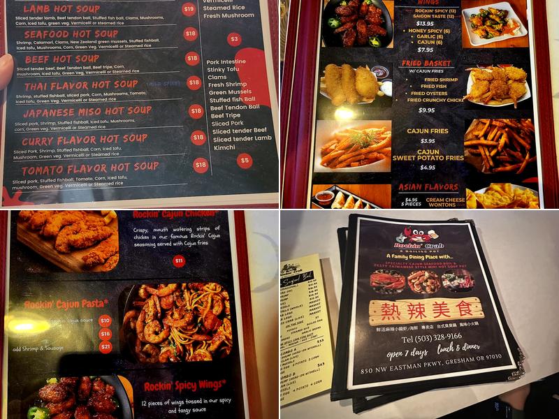 Rockin’ Crab & Boiling Pot Menu