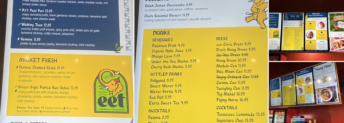 eet by Maneet Chauhan Menu