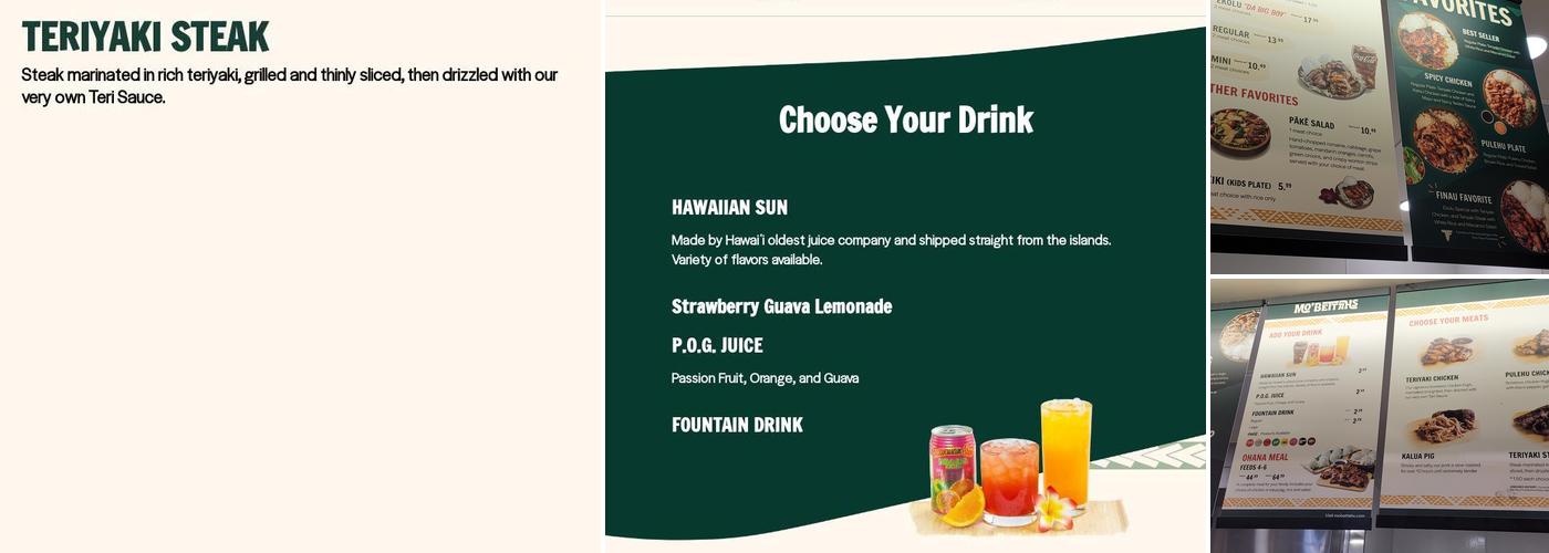 Mo' Bettahs Hawaiian Style Food Menu