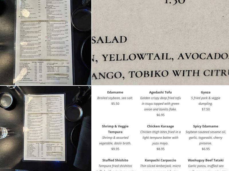 Hamachi Sushi Bar Lehi Menu