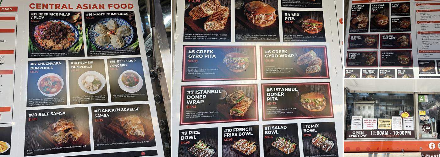 NAVAT SHAWARMA Downtown LA Menu