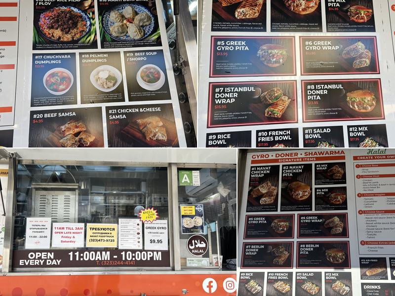 NAVAT SHAWARMA Downtown LA Menu