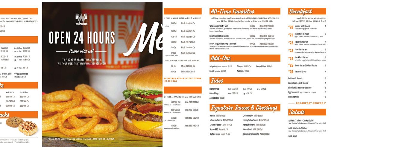Whataburger Menu
