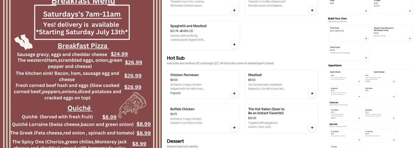 Monroe Pizzeria & Eatery Menu