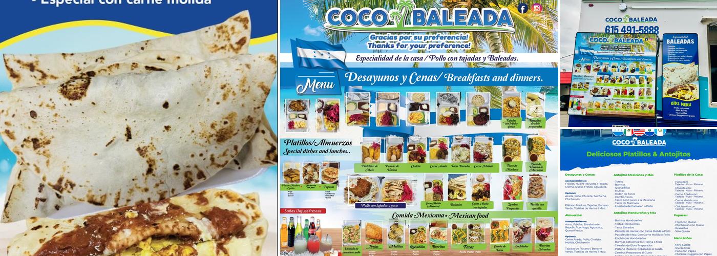 Coco Baleada Menu