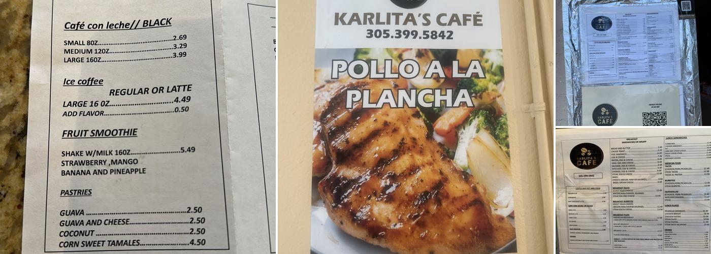 Karlita's Cafe Menu
