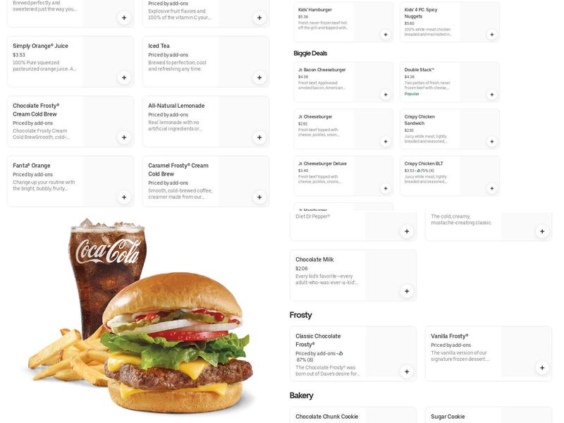 Wendy's Menu