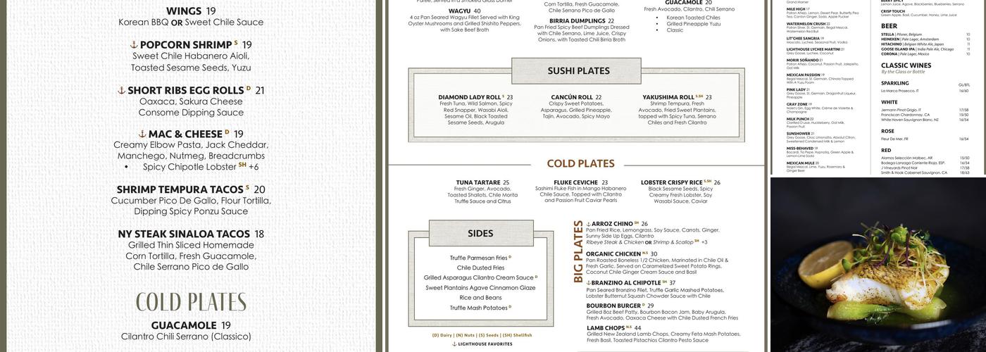 Lighthouse Rooftop Menu