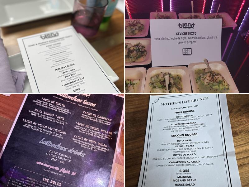 Blend Williamsburg Menu