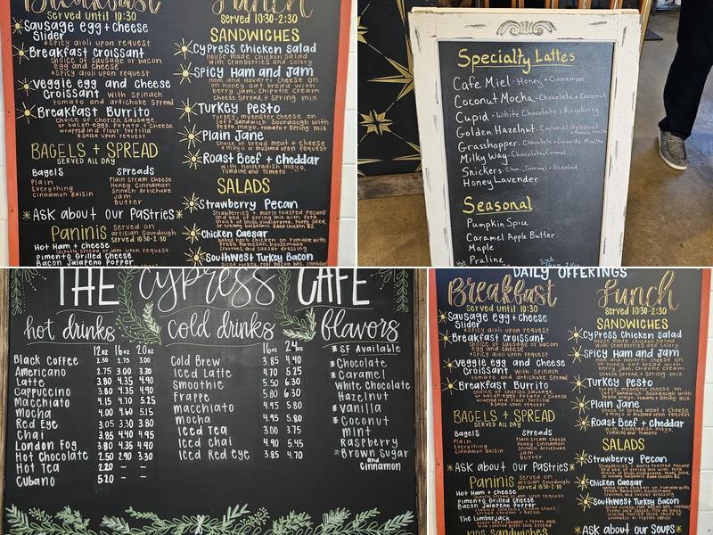 The Cypress Café Menu