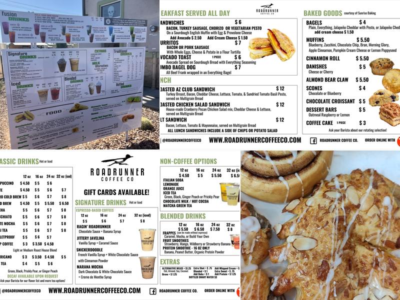 Roadrunner Coffee Co. Menu