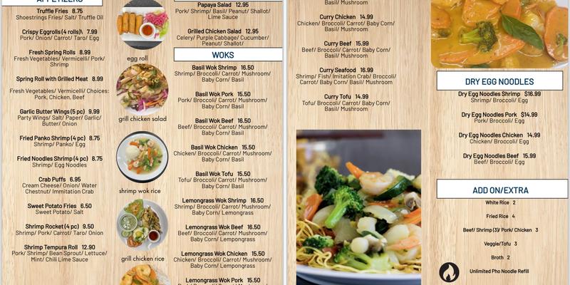 Kino Kitchen Menu