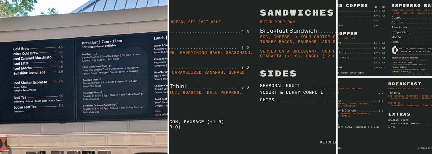 Congregation Coffee Menu