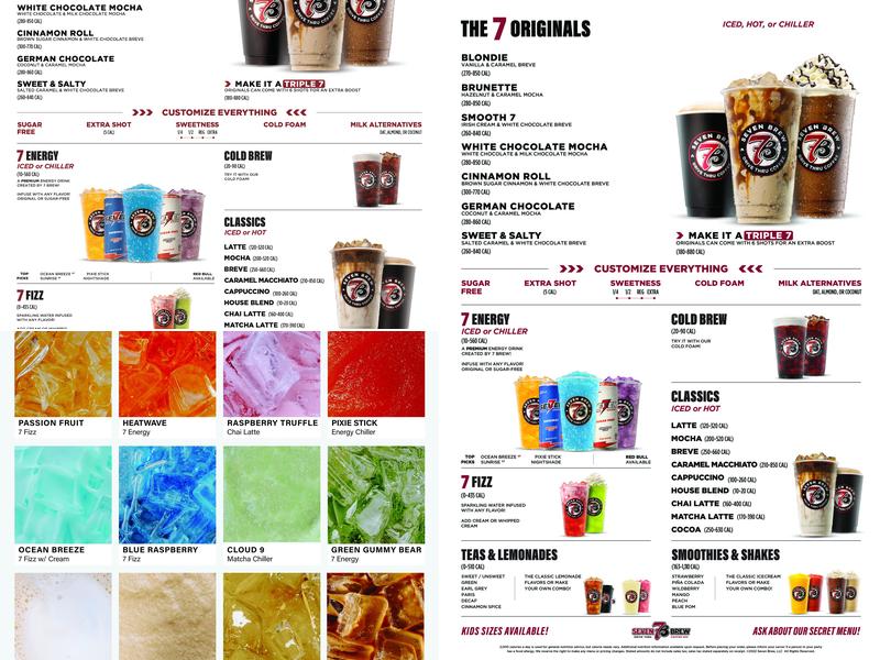 7 Brew Coffee Menu