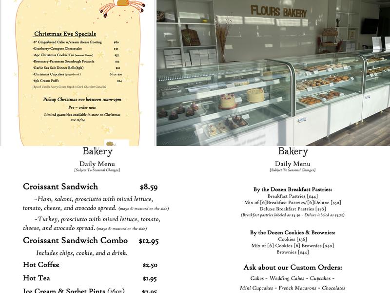 Flours Bakery Menu