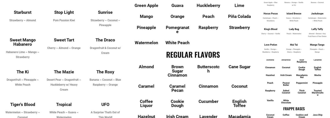 Classy N Sassy Coffee Menu