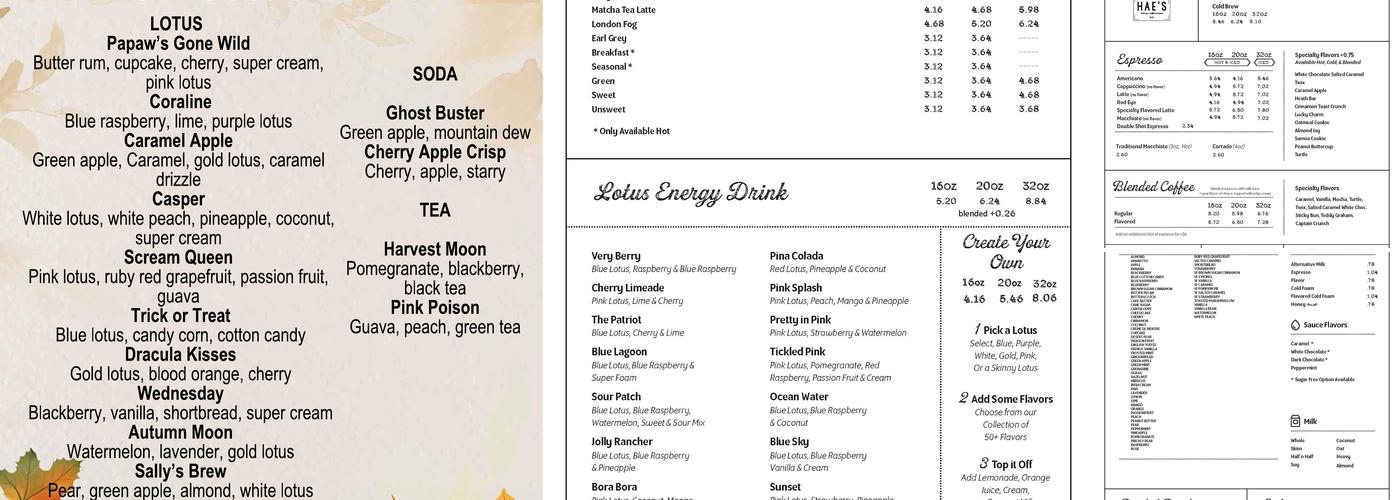 Hae's Bakery & Coffee Shoppe Menu