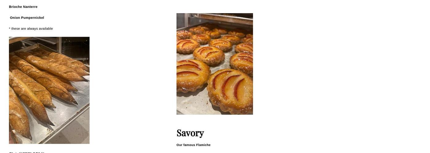 Blue Gate Bakery Menu