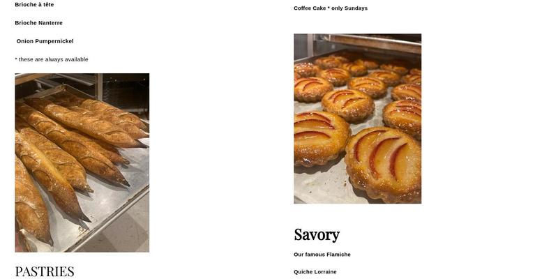 Blue Gate Bakery Menu
