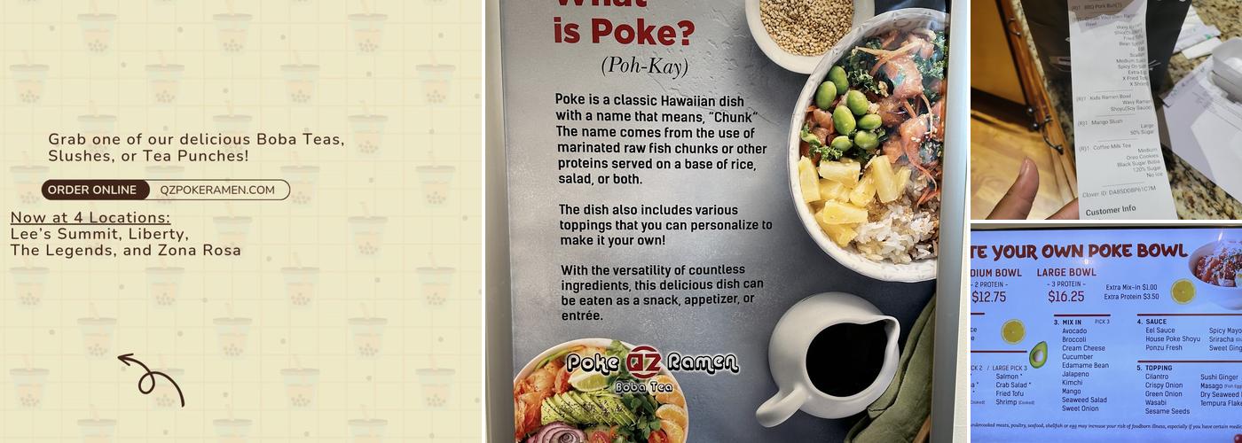 QZ Poke Ramen & Boba Tea - Zona Rosa Menu