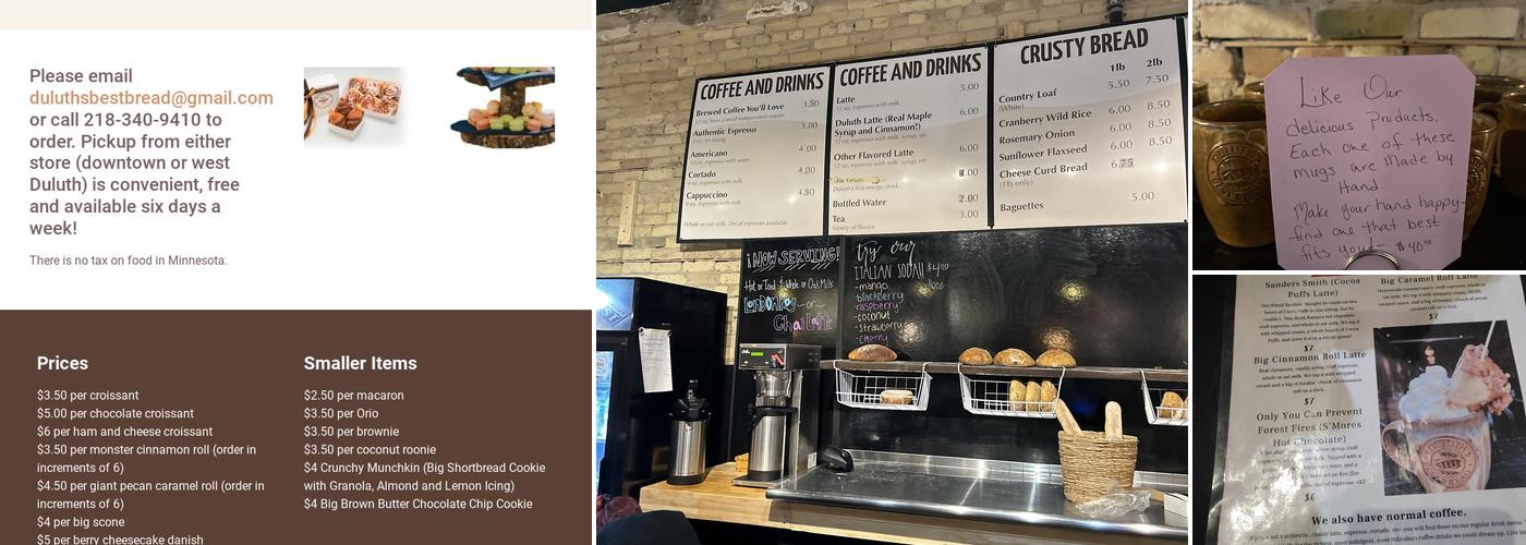 Duluth's Best Bread Menu
