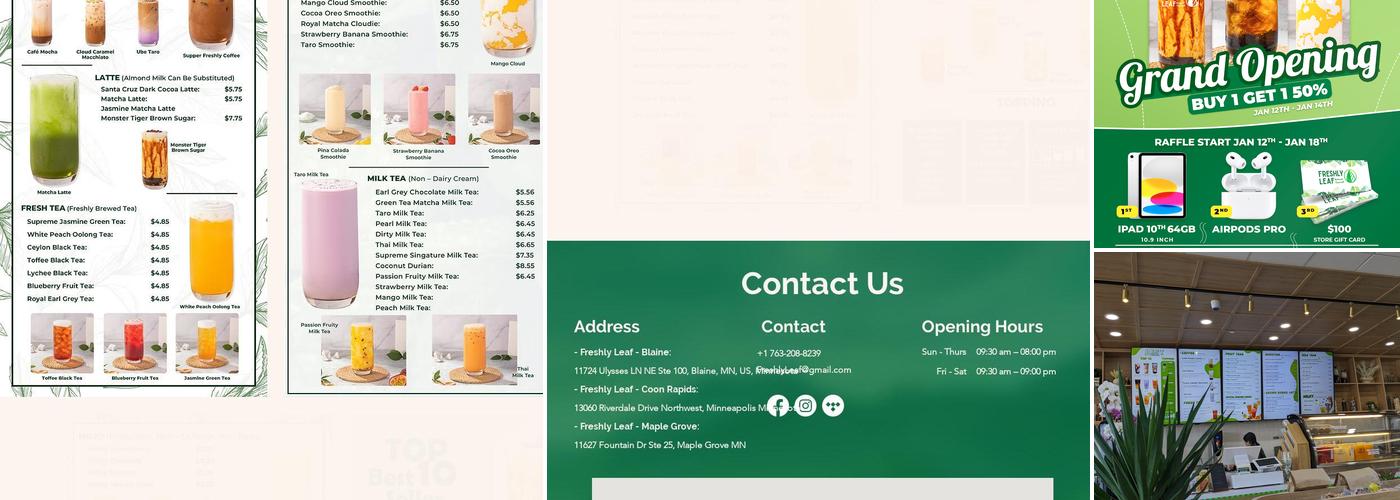 Freshly Leaf - Coon Rapids Menu