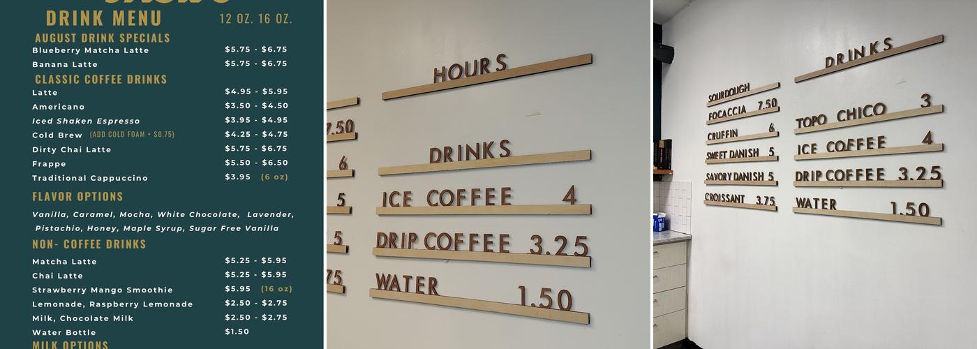 Jack’s Bakehouse Menu