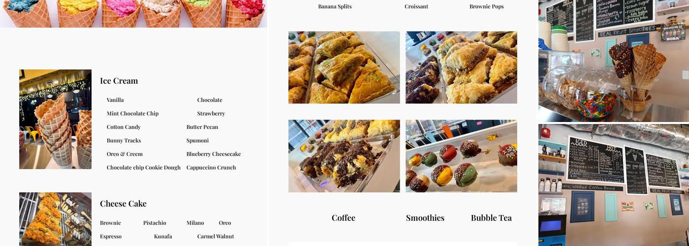 Waffle Cone Ice-Cream & Coffee Shop Menu