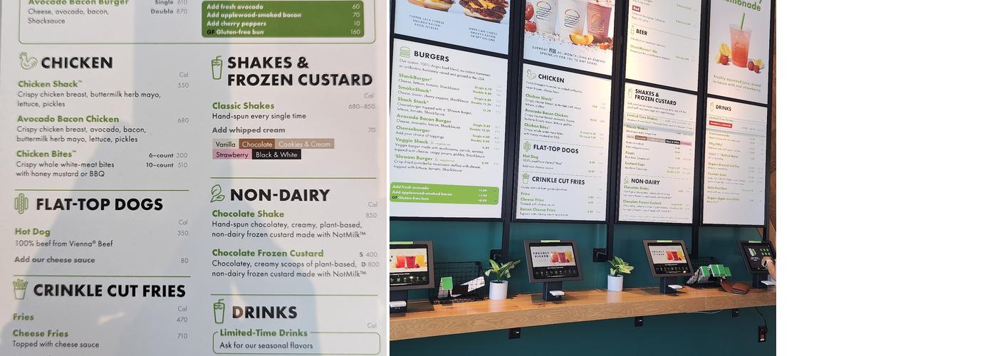 Shake Shack Nashville Tanger Outlets Menu