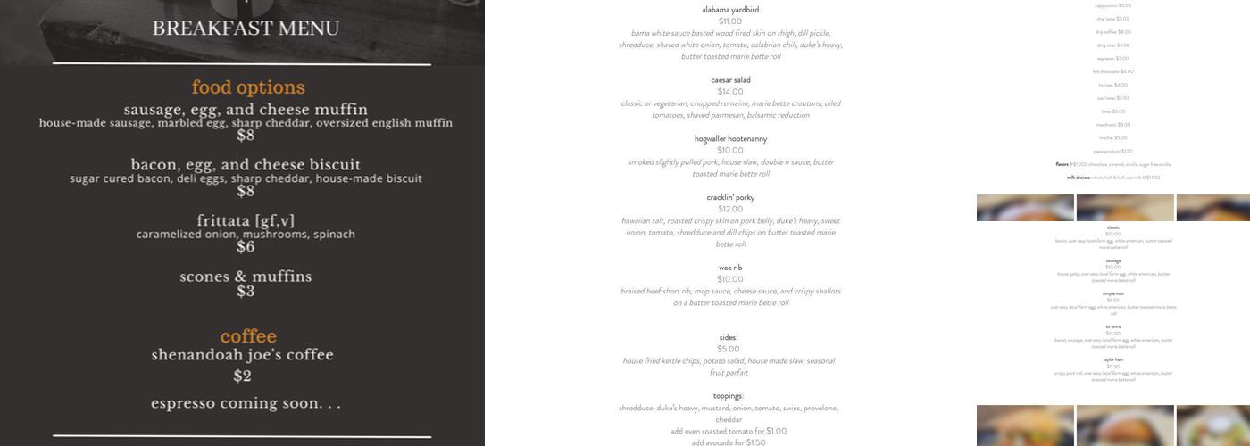 foodbar kitchen Menu
