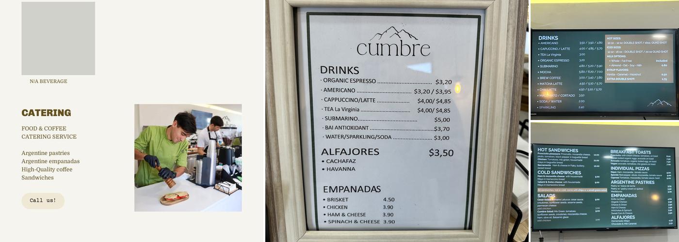 Cumbre Bakery Menu
