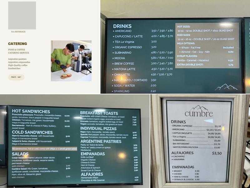 Cumbre Bakery Menu
