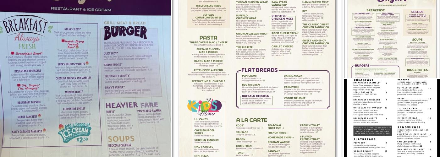 Oh, Sugar Menu