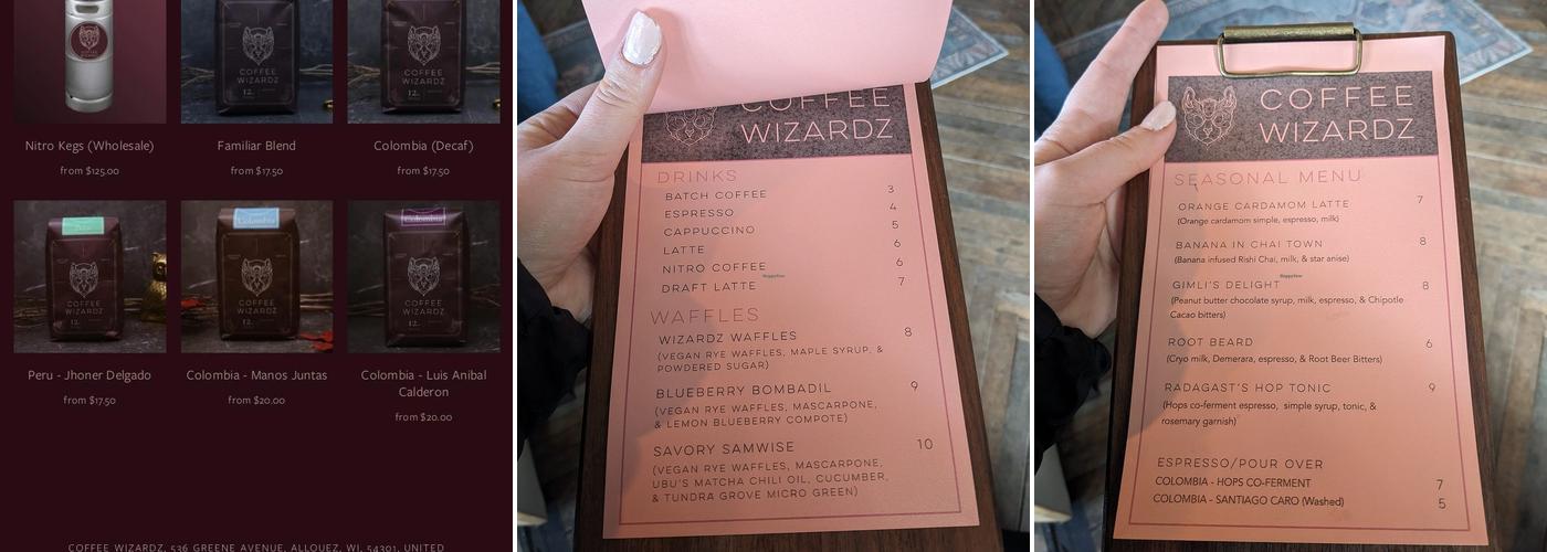 Coffee Wizardz Appleton Menu