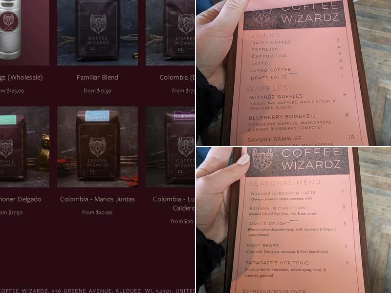 Coffee Wizardz Appleton Menu
