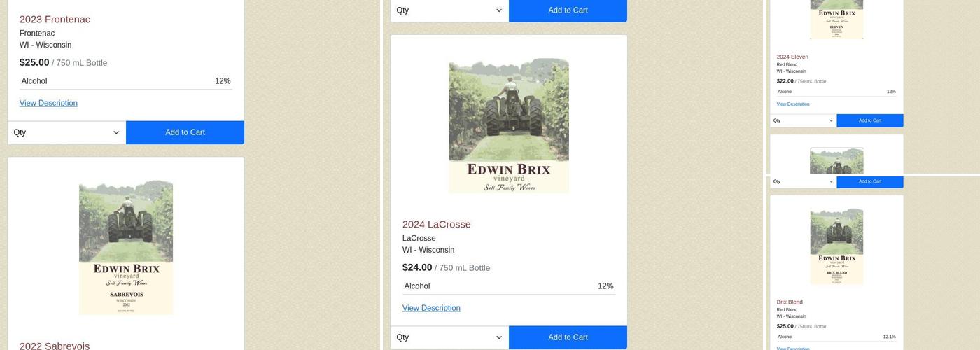 Edwin Brix Vineyard Menu