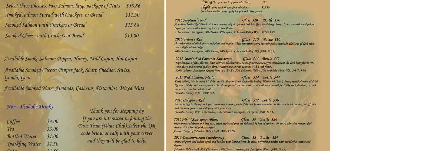 Hard Hat Winery, LLC Menu