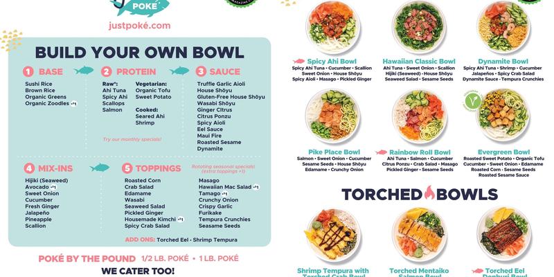 Just Poke Covington Menu