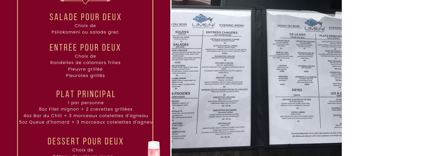 Restaurant Limeni Menu