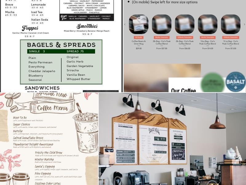 Cot's Peak Coffee Menu