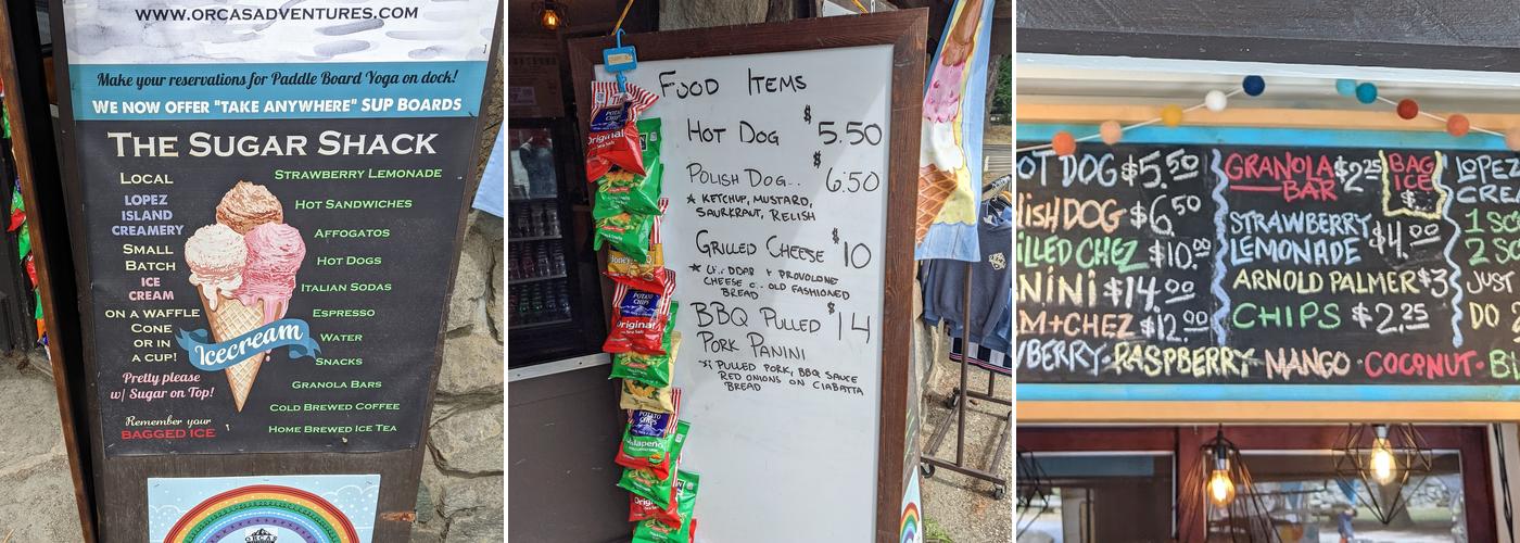 The Sugar Shack Menu