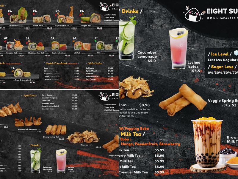 Eight Sushi Menu