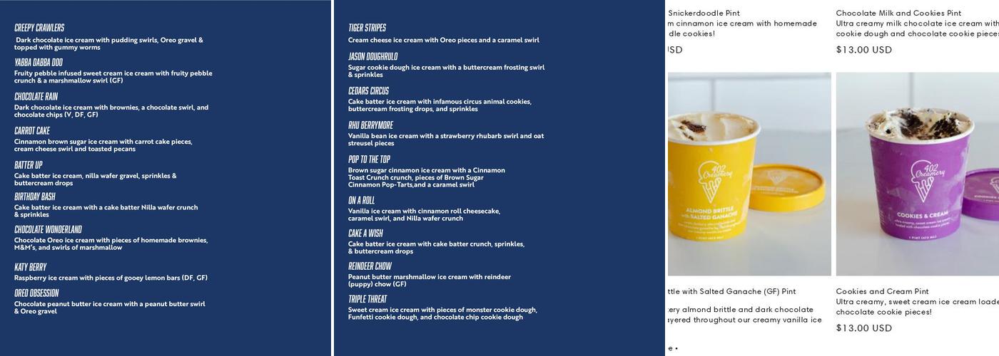 (402) Creamery at Fallbrook Menu