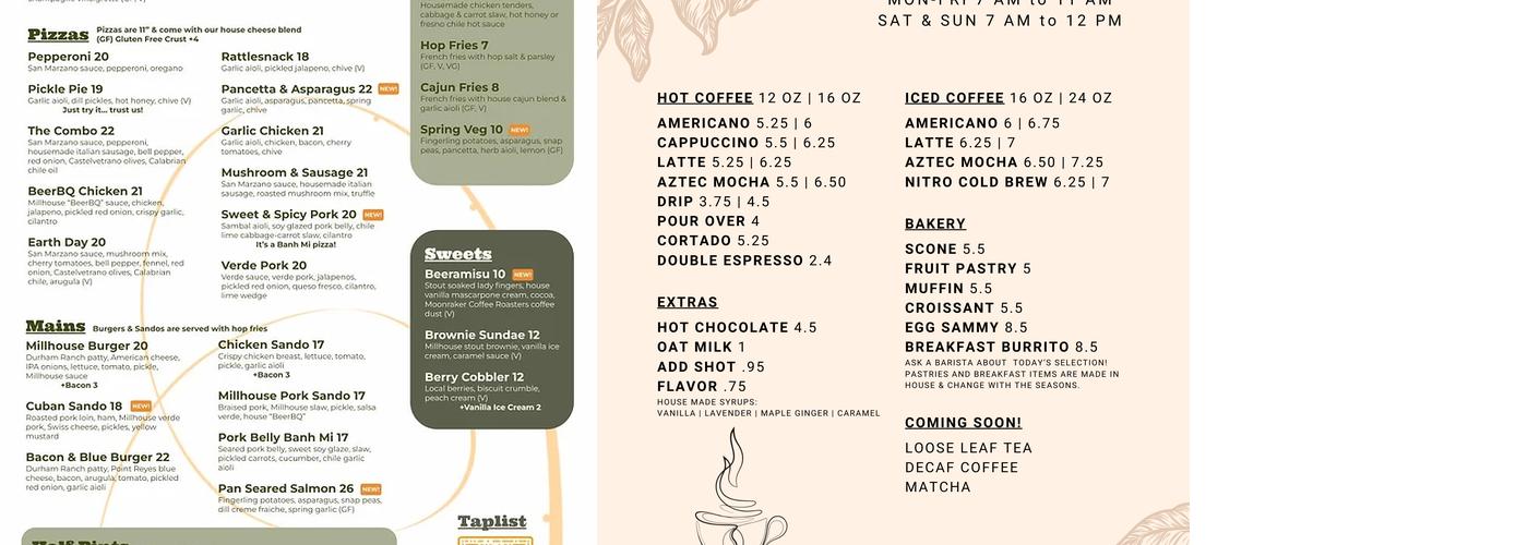 Moonraker Coffee Roasters Menu