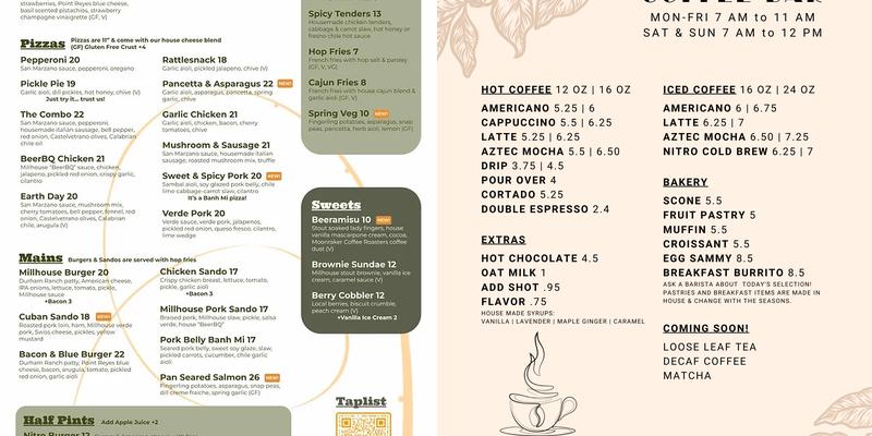 Moonraker Coffee Roasters Menu
