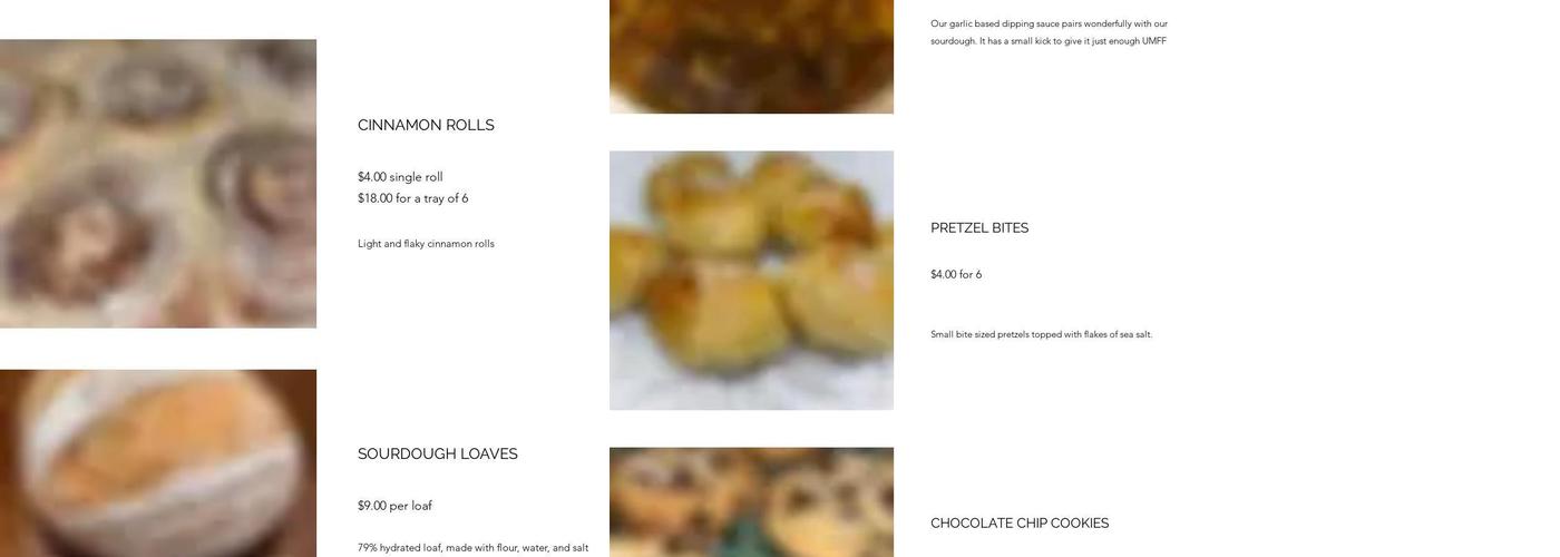 Gold's Bakery of Ione CA Menu