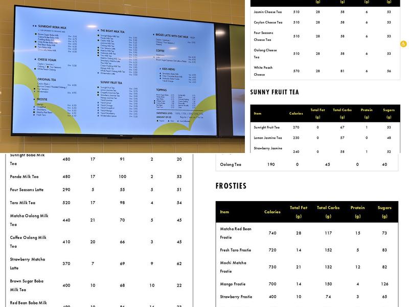 Sunright Tea Studio - Las Vegas Southwest Menu