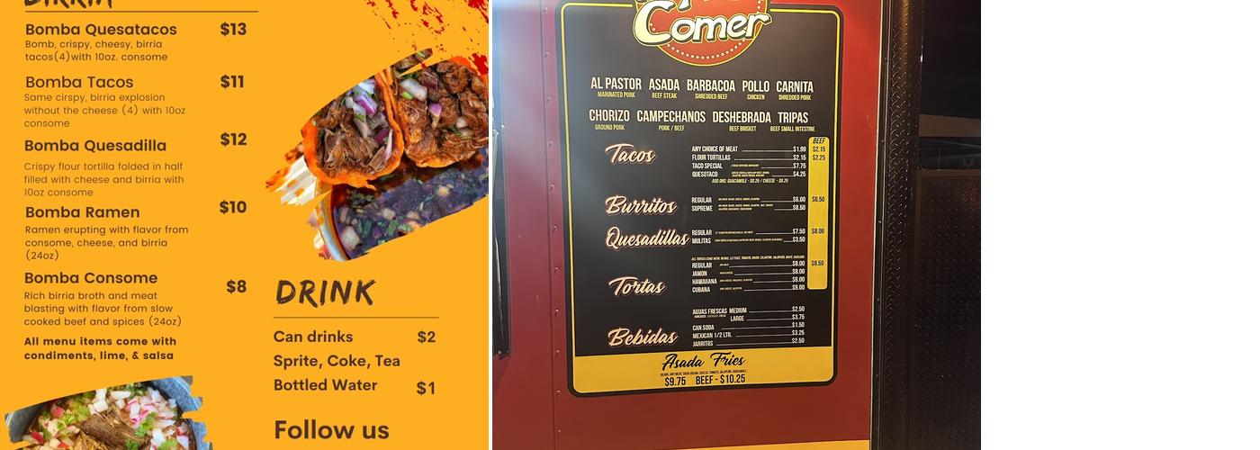 LA BOMBA Menu