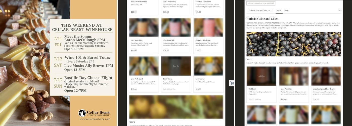 Cellar Beast Winehouse Menu